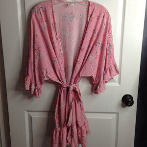 Plum Pretty Sugar XS/S Robe, Floral; Peonies & Mums; Quite Luxury, Girlhoodcore